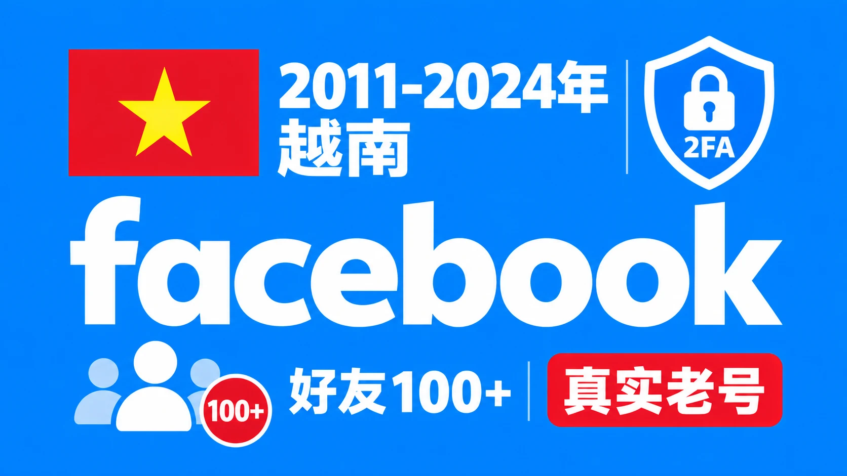 2011-2024年越南好友100+带2FA的Facebook脸书真实老号