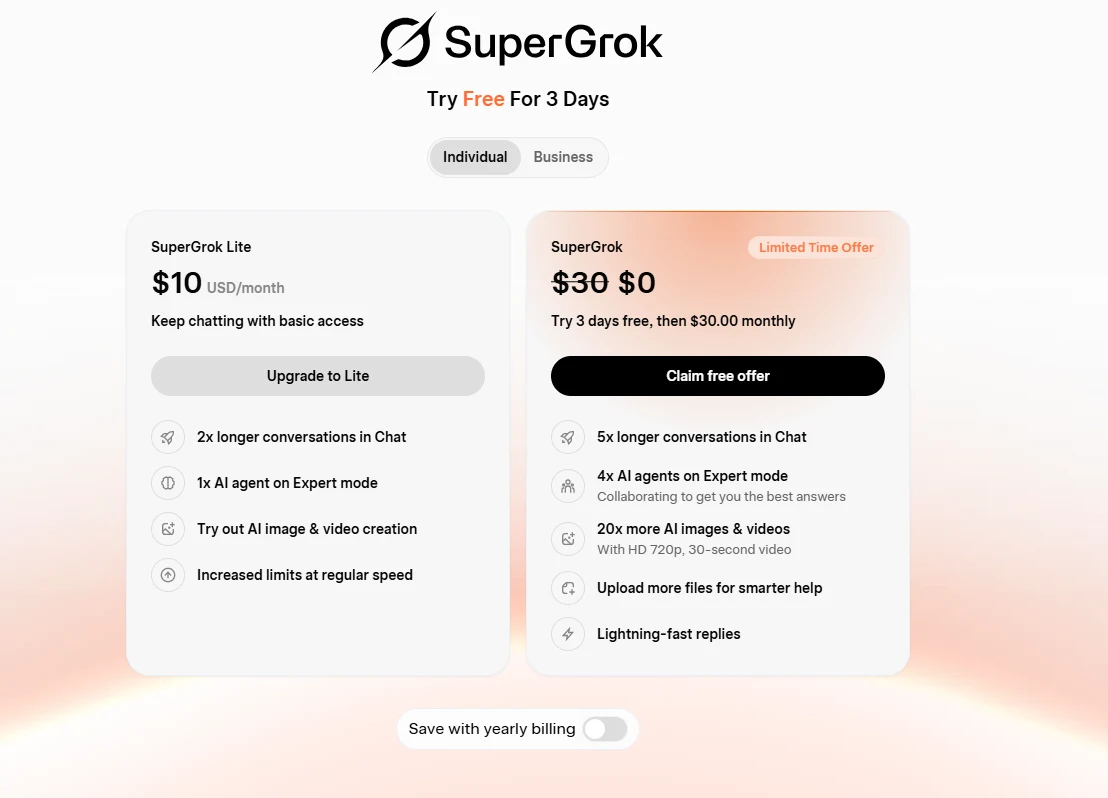 SuperGrok 高级会员一个月代开说明