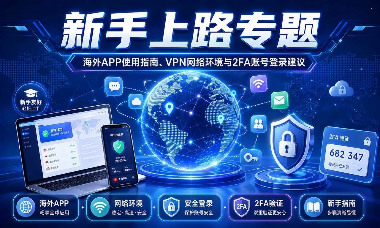 新手上路:海外 APP 使用、VPN 网络环境与 2FA 账号入门指南