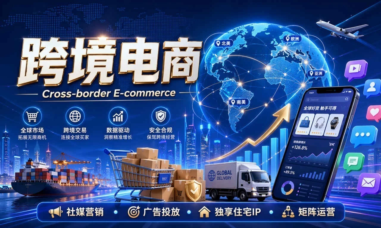 跨境电商专题:核心 APP 运营、广告投放矩阵与独享住宅 IP 环境解析